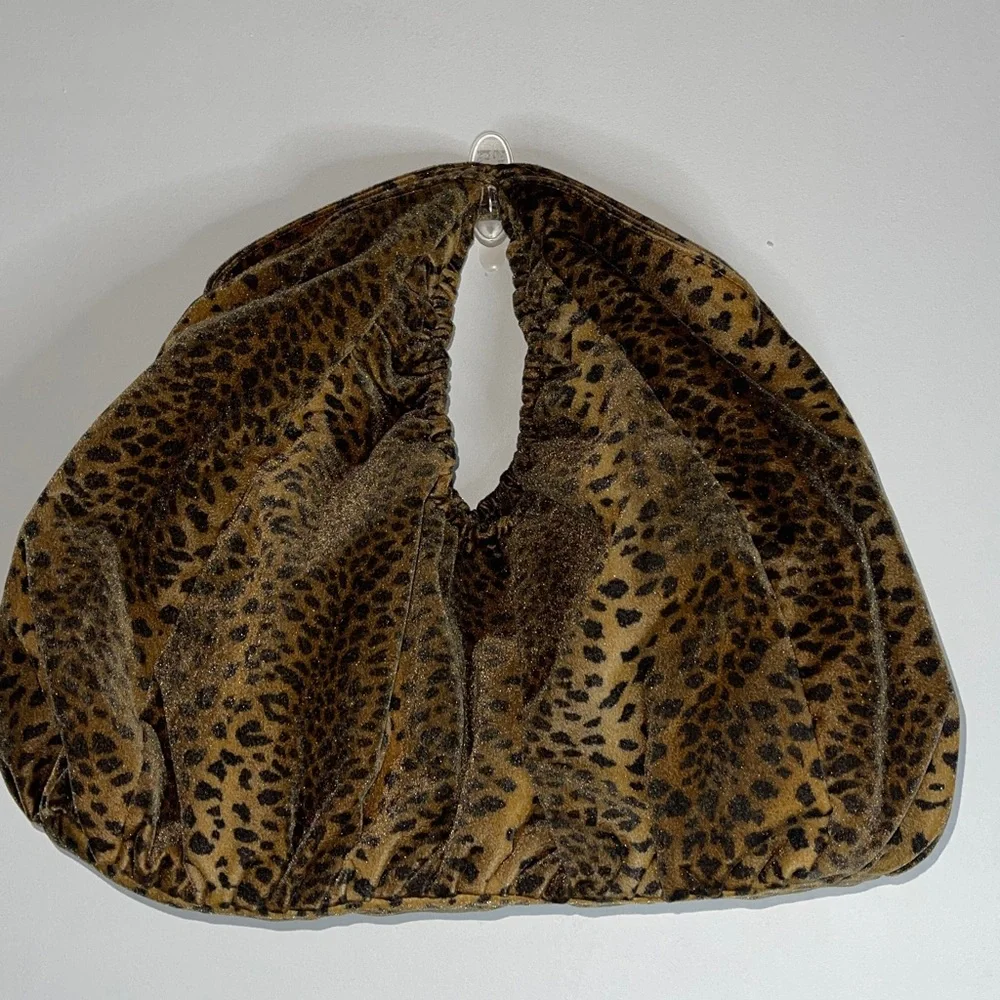 Ronny Kobo leopard print faux fur hobo bag